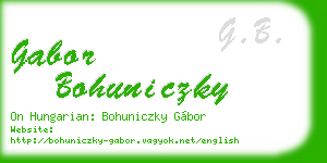 gabor bohuniczky business card