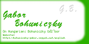 gabor bohuniczky business card